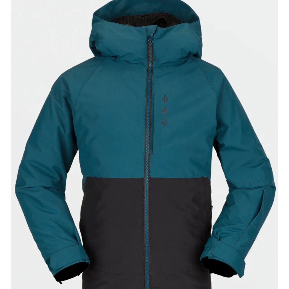 Volcom Teal and Black Jacket Youth 10